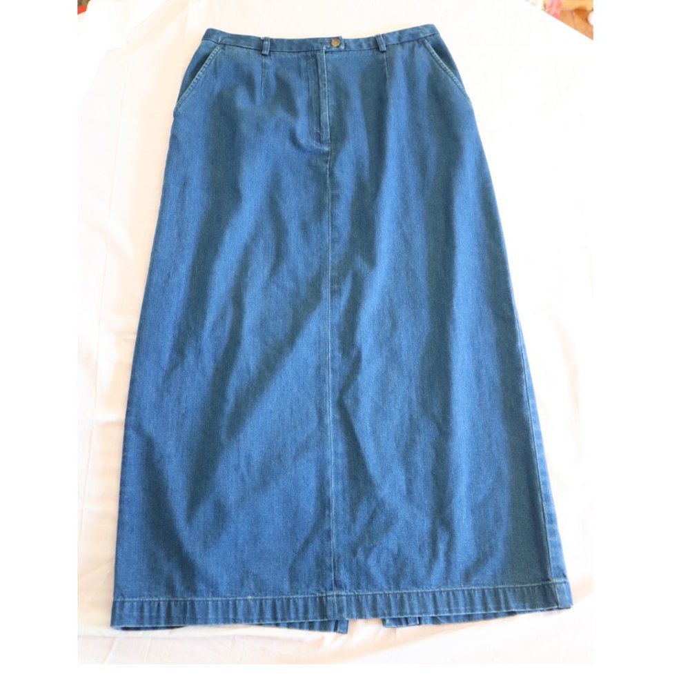 Talbots Skirt Womens Size 12 Blue Maxi Long Denim